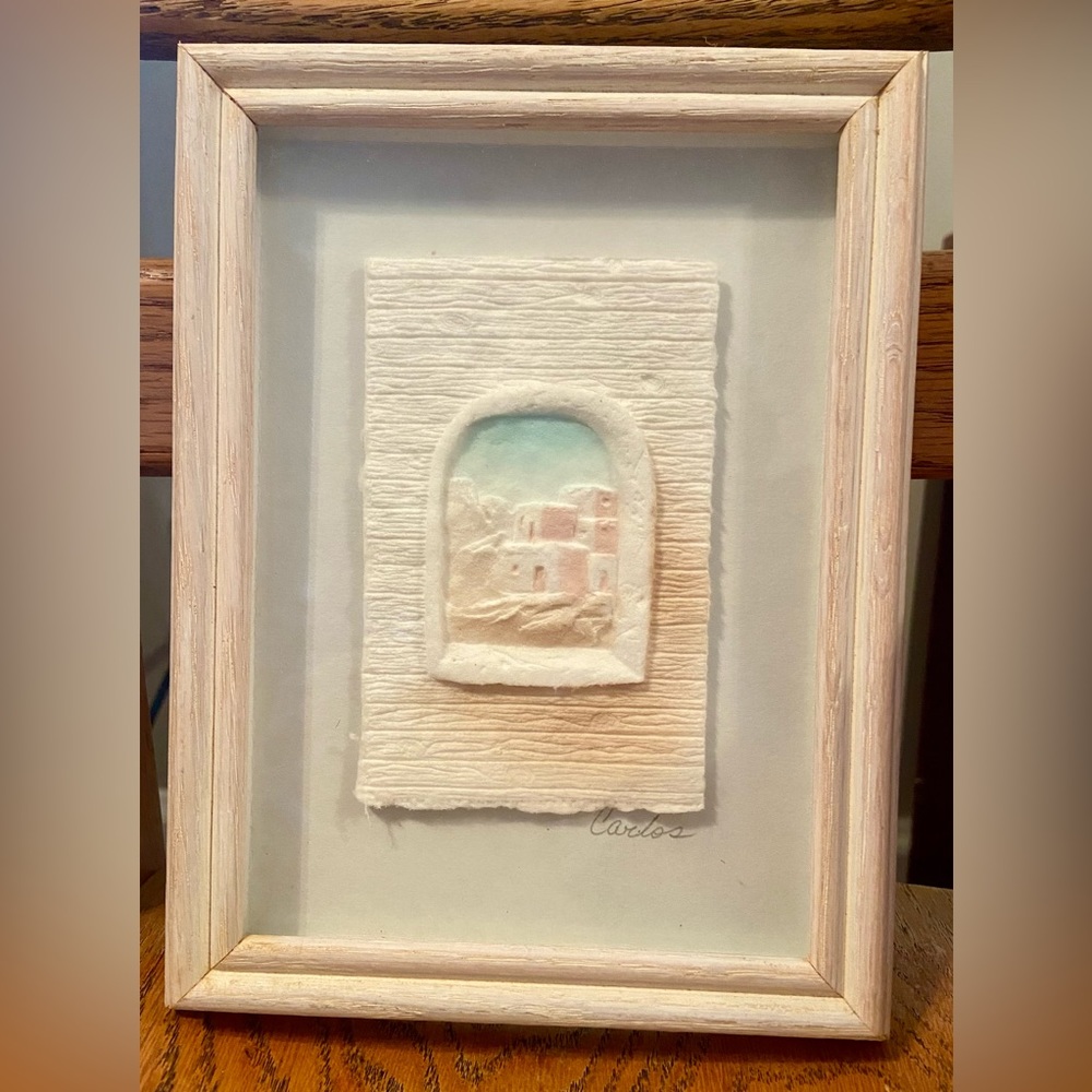 Vintage Southwestern framed art signed by Carlos- Figi Graphics